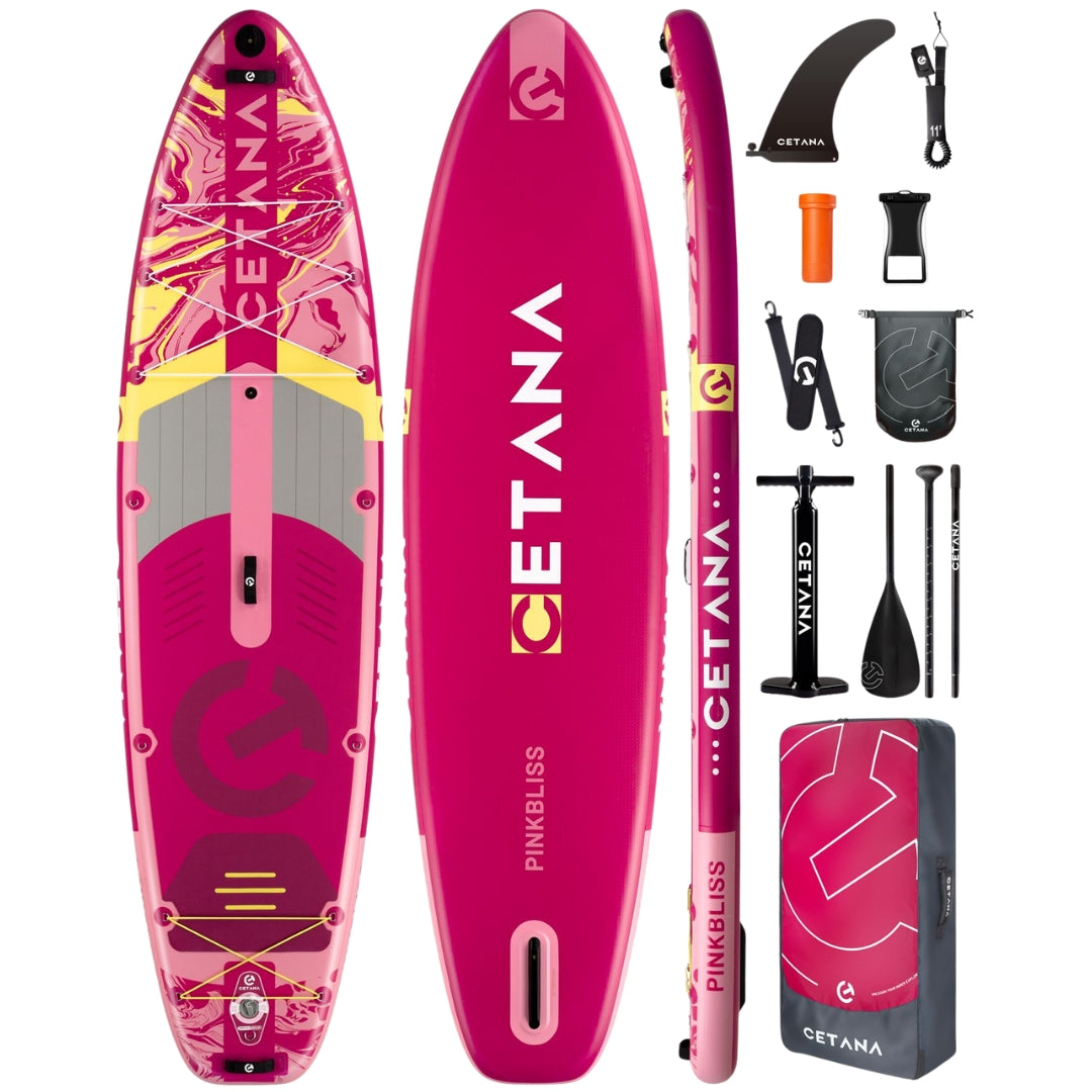 CETANA PinkBliss Inflatable SUP 11'6" All-Round Paddle Board with Accessorie 450lbs Capacity