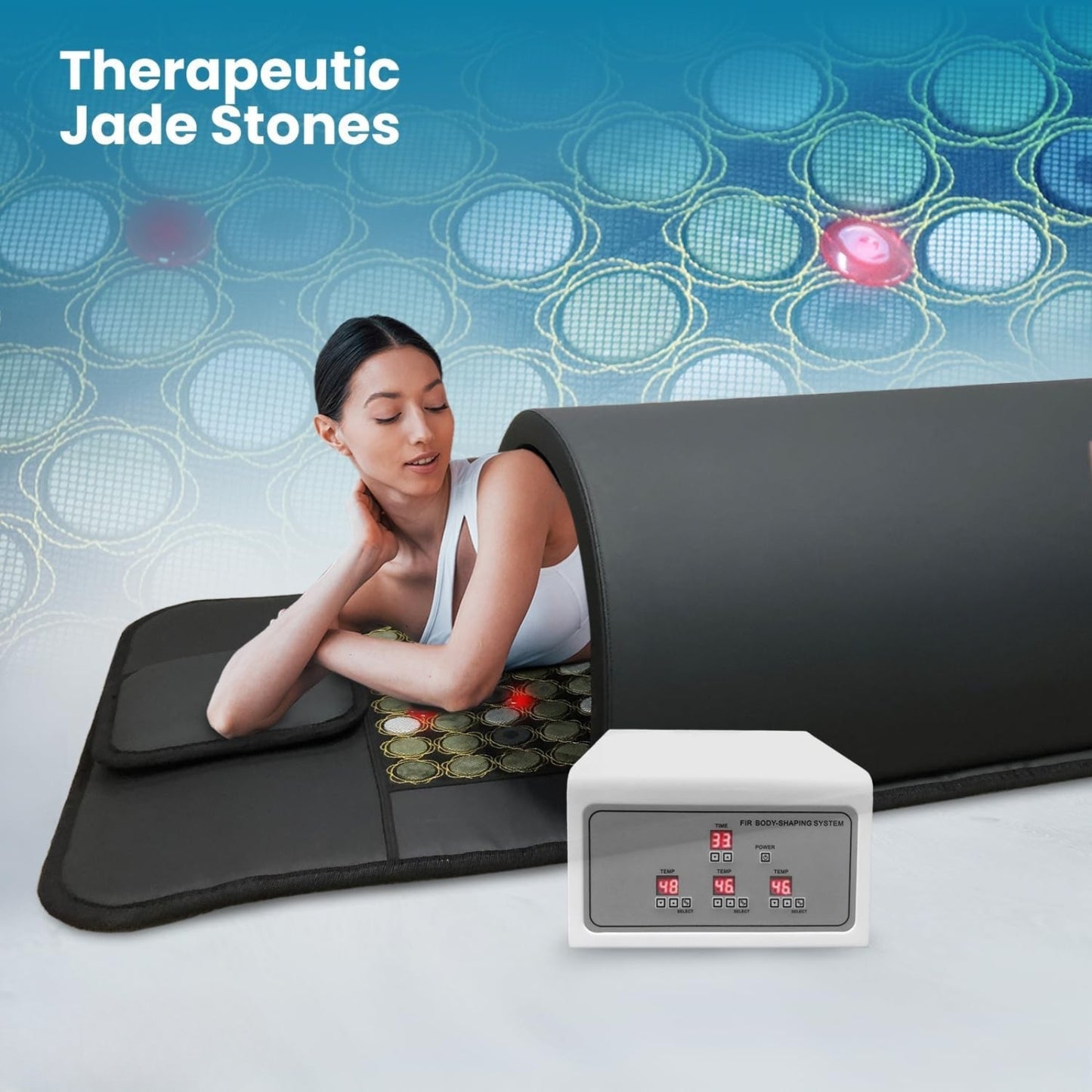 Portable Infrared Sauna Dome 1300W Near Zero EMF Full Body Dry Sauna with Jade Stones for Home