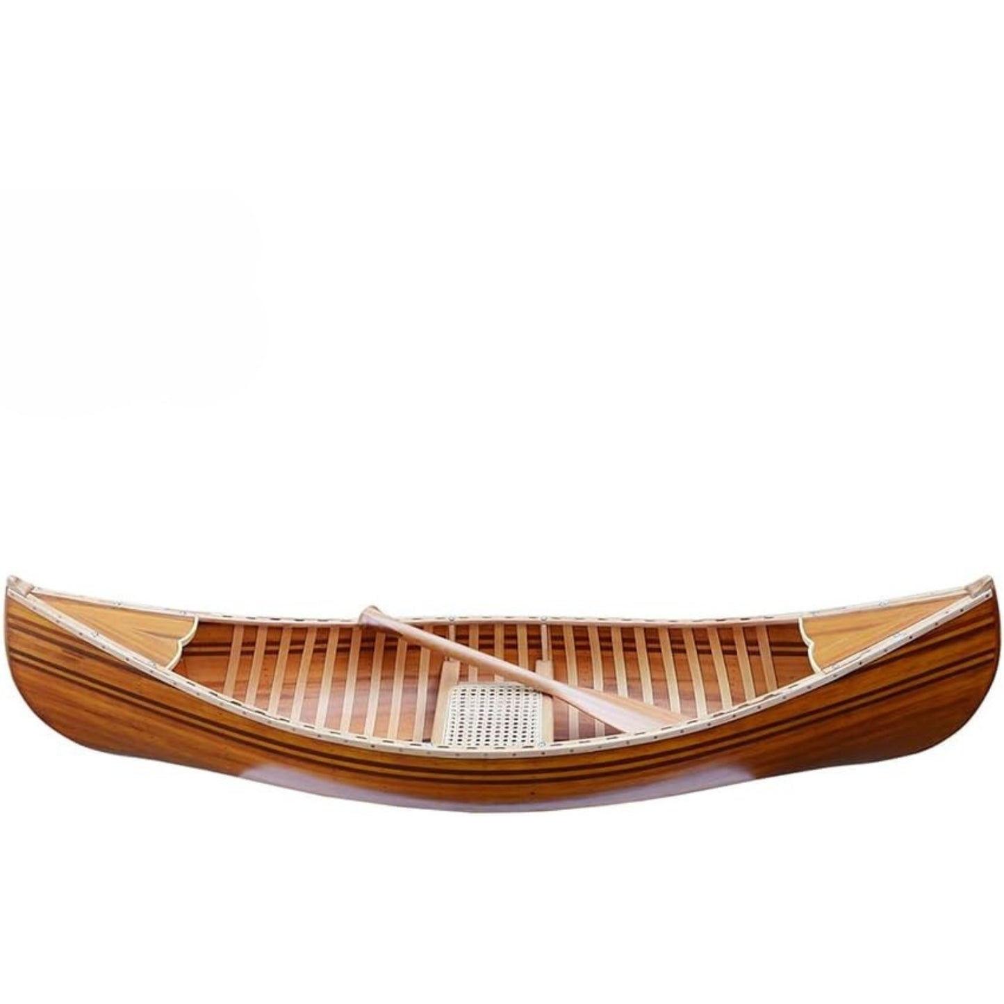 6 ft Wooden Canoe with Ribs Matte Finish – Handcrafted Cedar & Hardwood Hull – Decorative Display