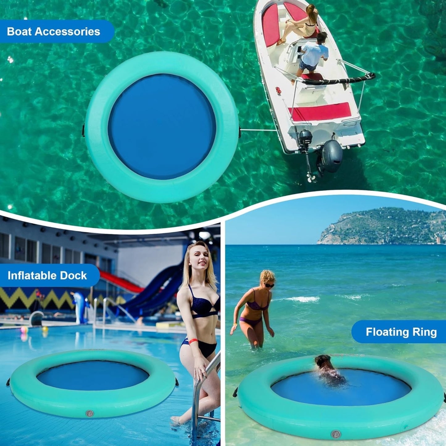 6FT Inflatable Water Hammock Floating Dock | Pool & Lake Float with Pump, Ropes & Storage Bag