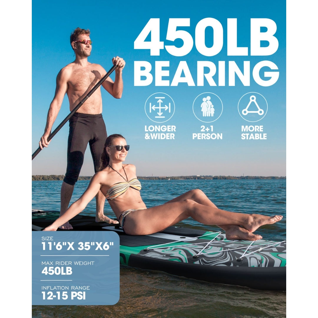 CETANA Hunterglide Grey Inflatable SUP Board 11'6" All Round Paddle Board with Accessories