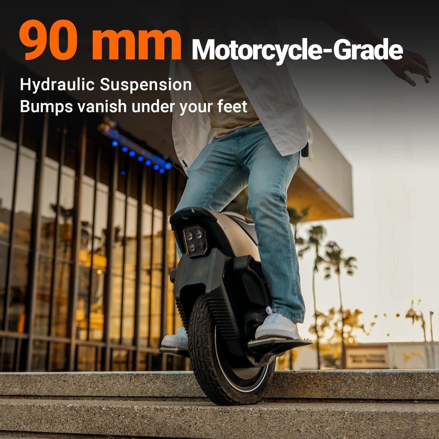 City Commuter Electric Unicycle – 120km Range EUC, 4.3" Touchscreen, 1H Fast Charge, IPX6 Waterproof