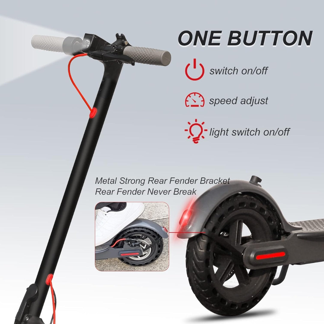 Electric Scooter for Adults – 350W/500W Motor, 8.5"/10" Solid Tires, 22MPH Speed, 24 Miles Range