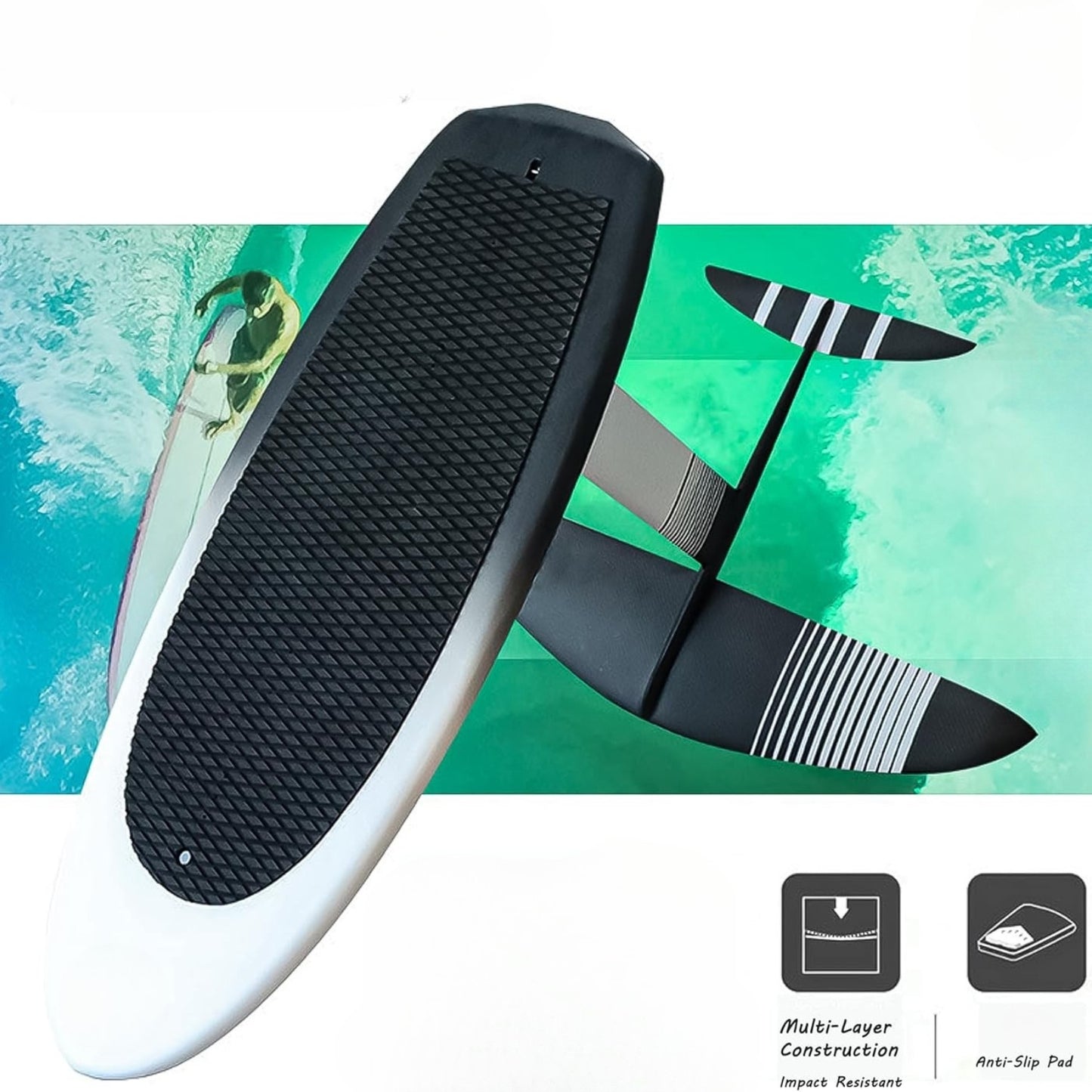 Carbon Fiber Hydrofoil Surfboard | Ultra-Lightweight Motor-Free Lift Board for SUP, Surf & Racing