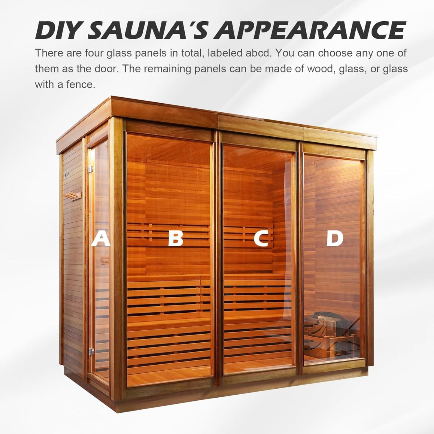 Customize 4-8 Person Outdoor Sauna | DIY Canadian Cedar Steam Cube Kit with 220V Harvia Stove