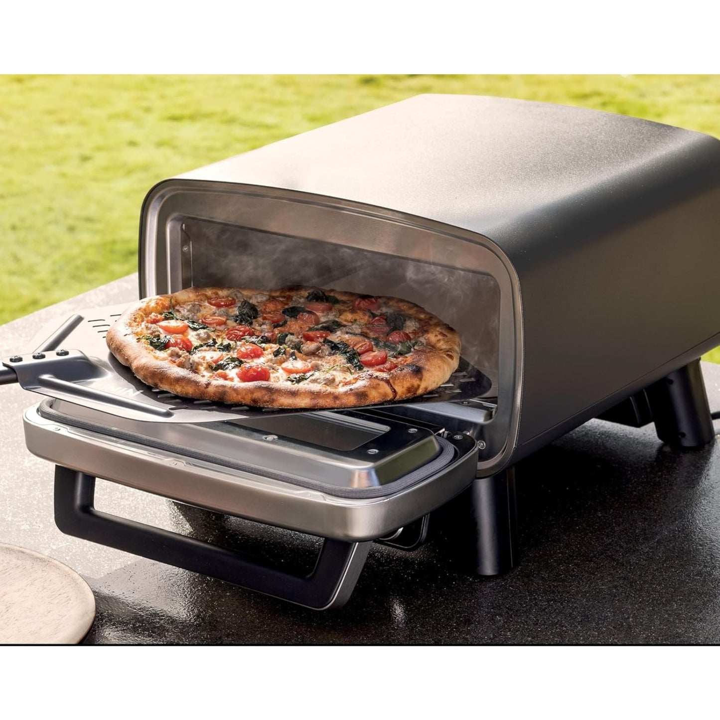 Outdoor Electric Pizza Oven 12" 700°F Max Temp 5 in 1 Bake, Broil, Warm & Proof 3-Min Pizza