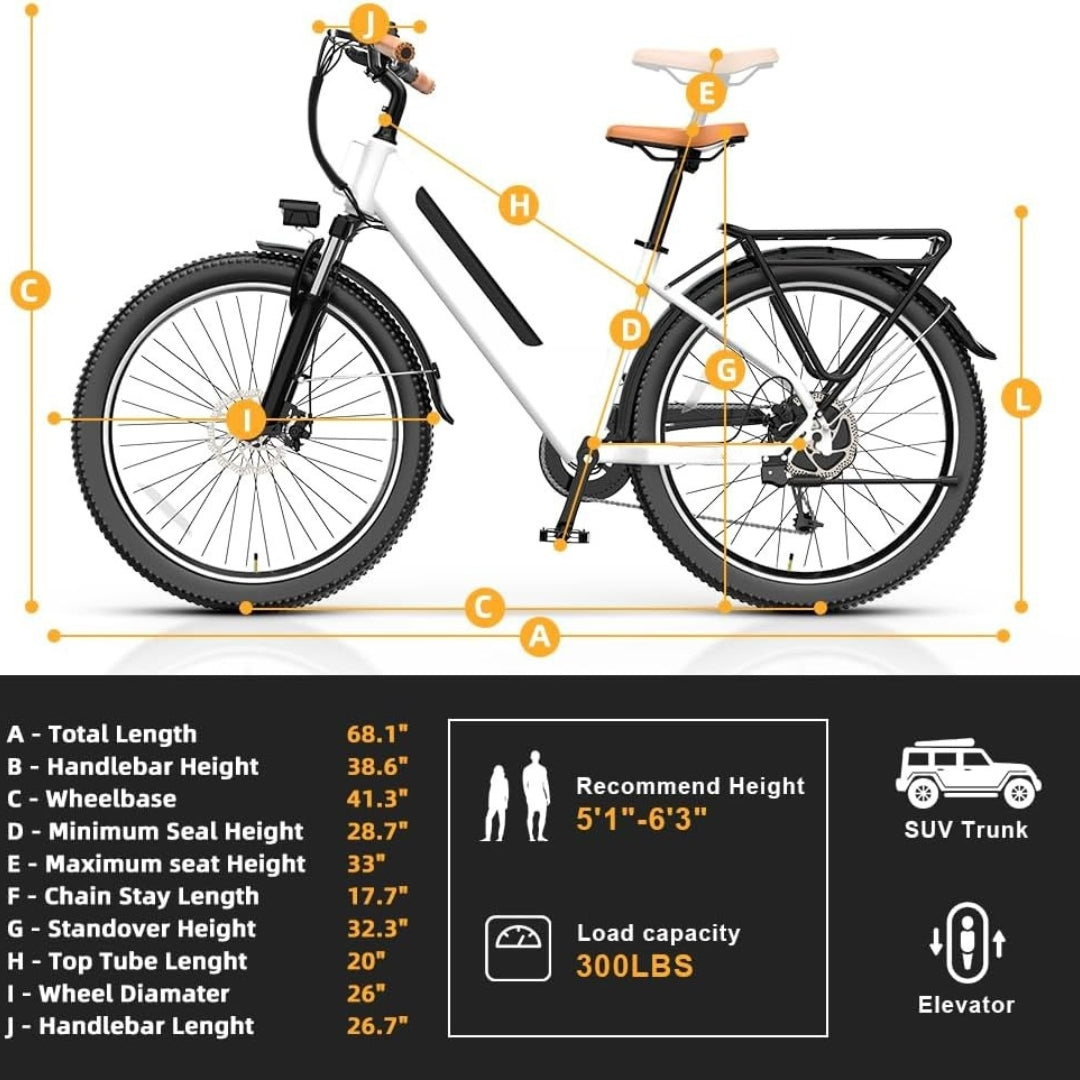 1000W Electric Bike for Adults – 26" Removable Battery Ebike, Up to 80 Miles, Dual Suspension