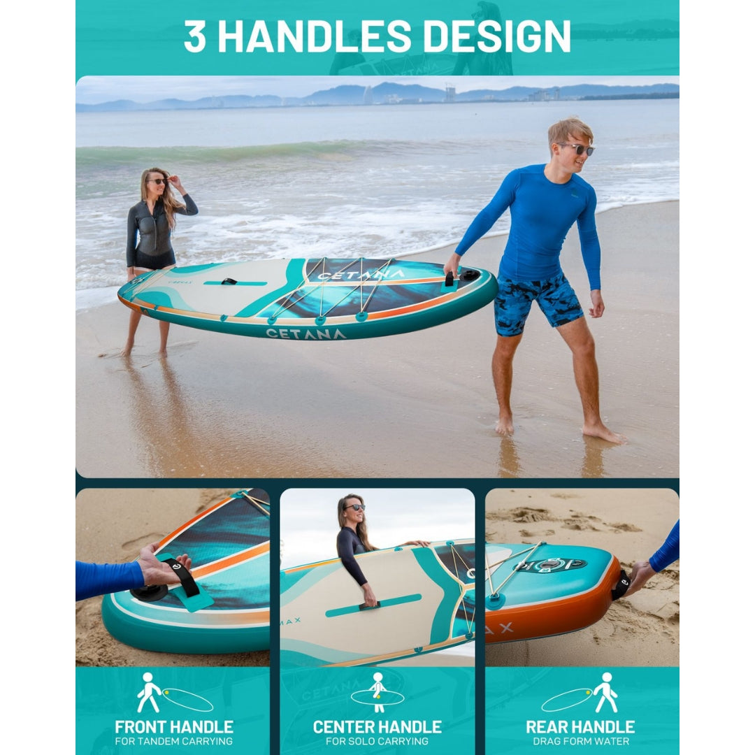 CETANA Vibemax Blue Inflatable SUP Board 11'6"x35"x6" | All-Round Paddle Board with Accessories