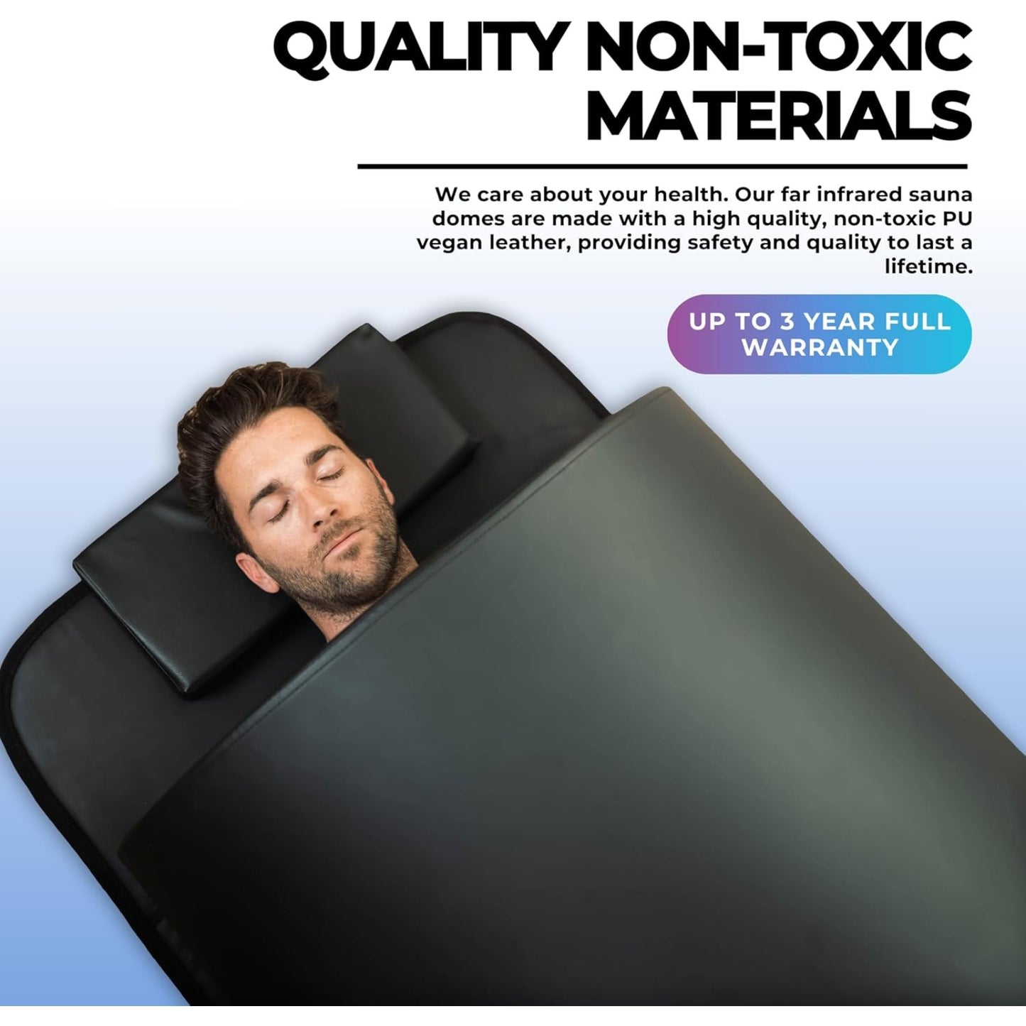 Far Infrared Sauna Dome Zero EMFs & VOCs Portable 1 Person Home Sauna 10 Min Preheat 1200W Power