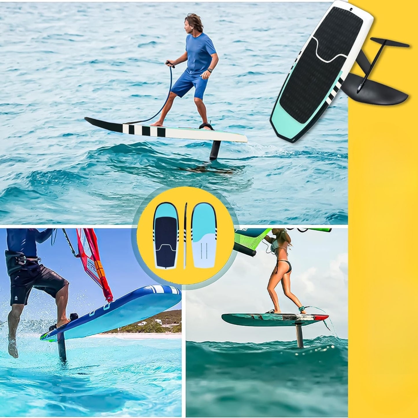 Carbon Fiber Hydrofoil Board Pro 115cm Lightweight Surf, Wing Foil, eFoil & SUP Board Durable EPS+Carbon