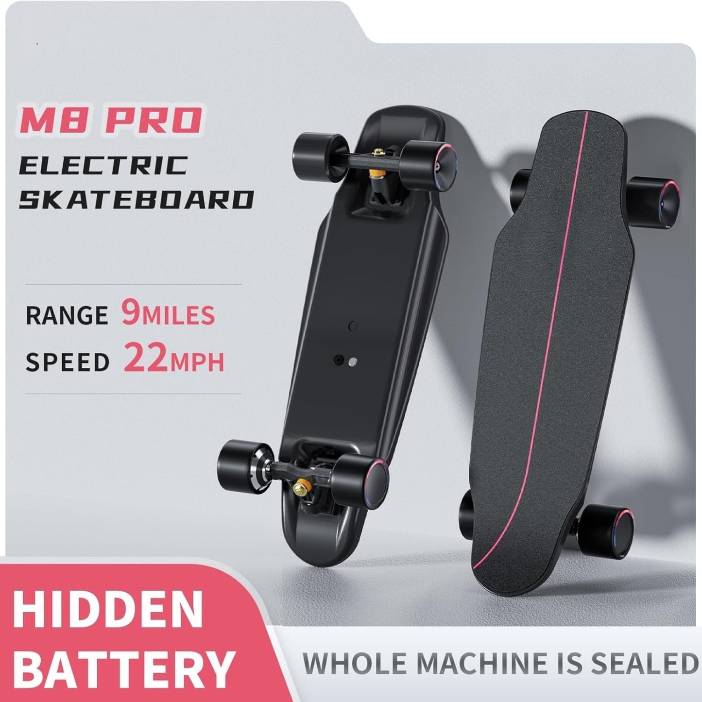 m8-electric-skateboard-with-remote-22mph-speed-15-miles-range-dual-800w-hub-motor-teens-adults
