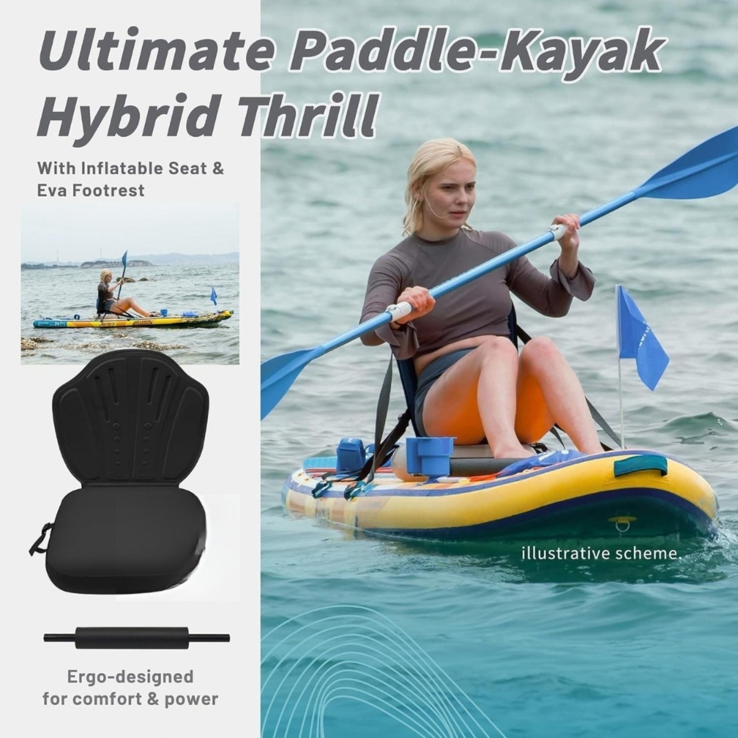 Lead Inflatable Stand Up Paddle Board 11’ x 33” / 12’ x 35” Ultra Stable SUP Kit for Adults & Youth with Kayak Conversion & Accessories