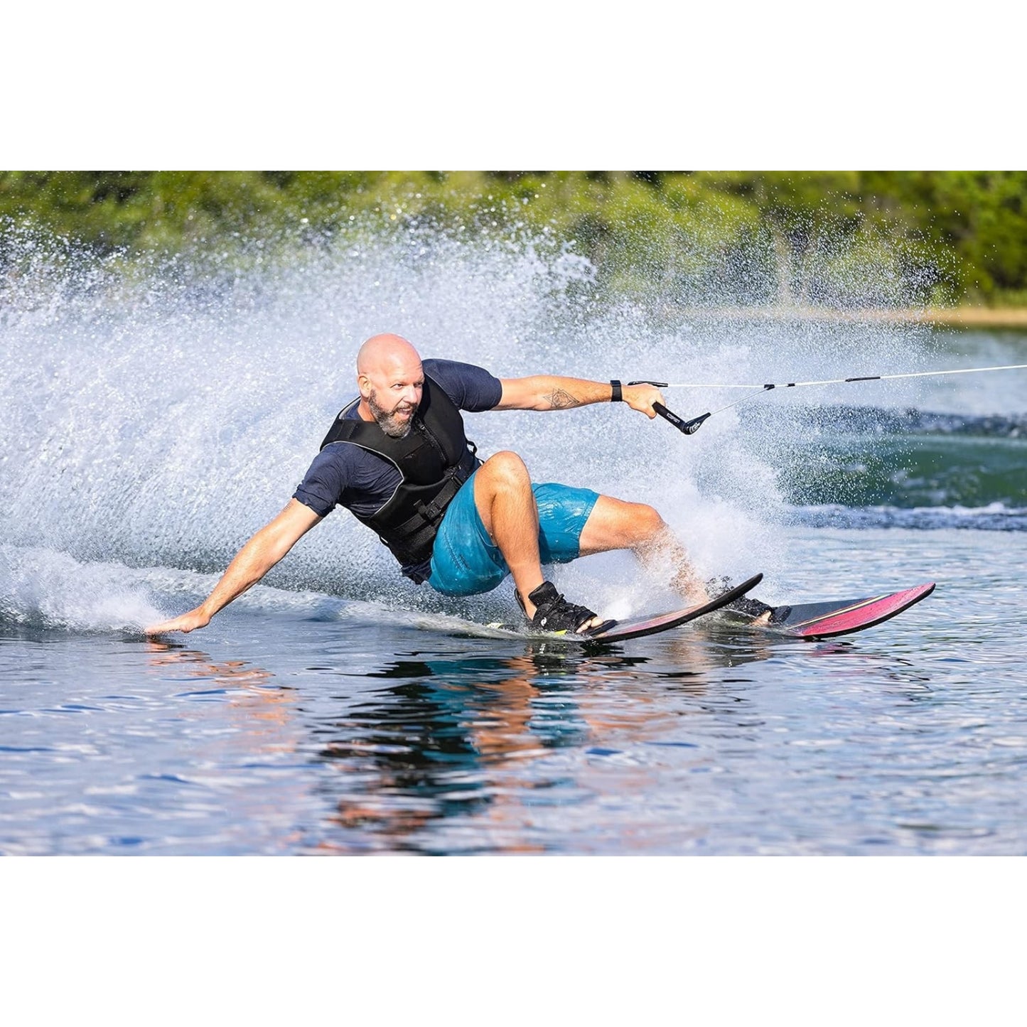 Combo Waterskis 68" Red – Intermediate Slalom Waterskis with Z-8 Bindings & Aggressive Rocker