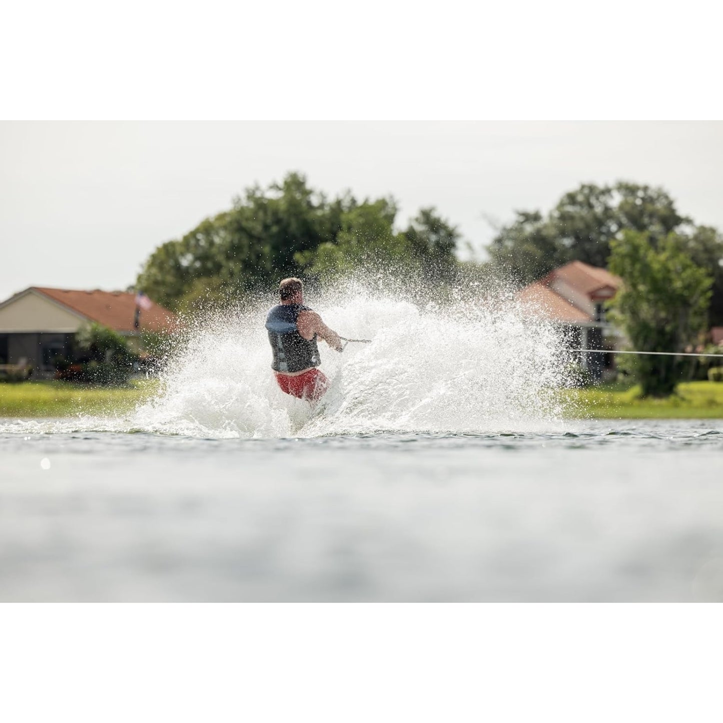 Big Daddy Waterski with Swerve Lace-Adjustable Front Binding & Rear Toe Plate – One Size Fits Most
