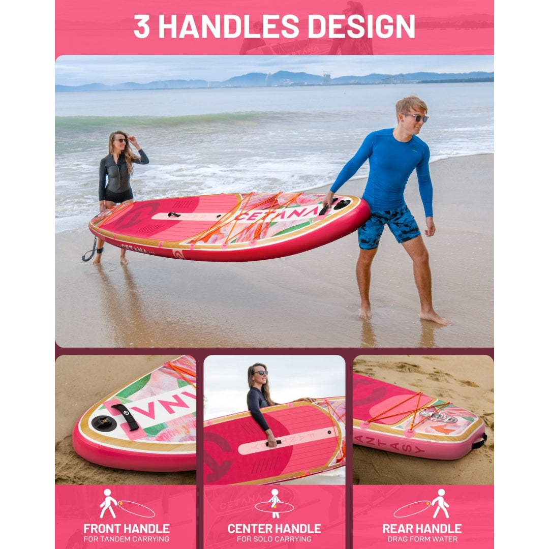 CETANA Fantasy Pink Inflatable SUP Board 11'6" | All Round Paddle Board with Accessories