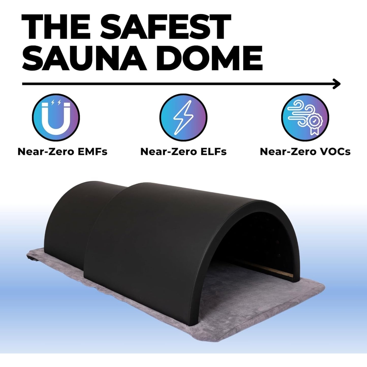 Far Infrared Sauna Dome Zero EMFs & VOCs Portable 1 Person Home Sauna 10 Min Preheat 1200W Power