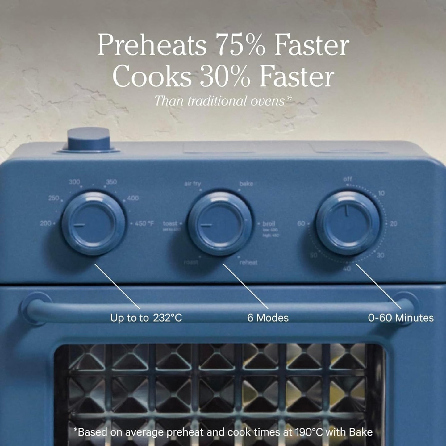 Wonder Oven 6-in-1 Air Fryer & Toaster Oven with Steam Infusion Compact Countertop Multi-Cooker