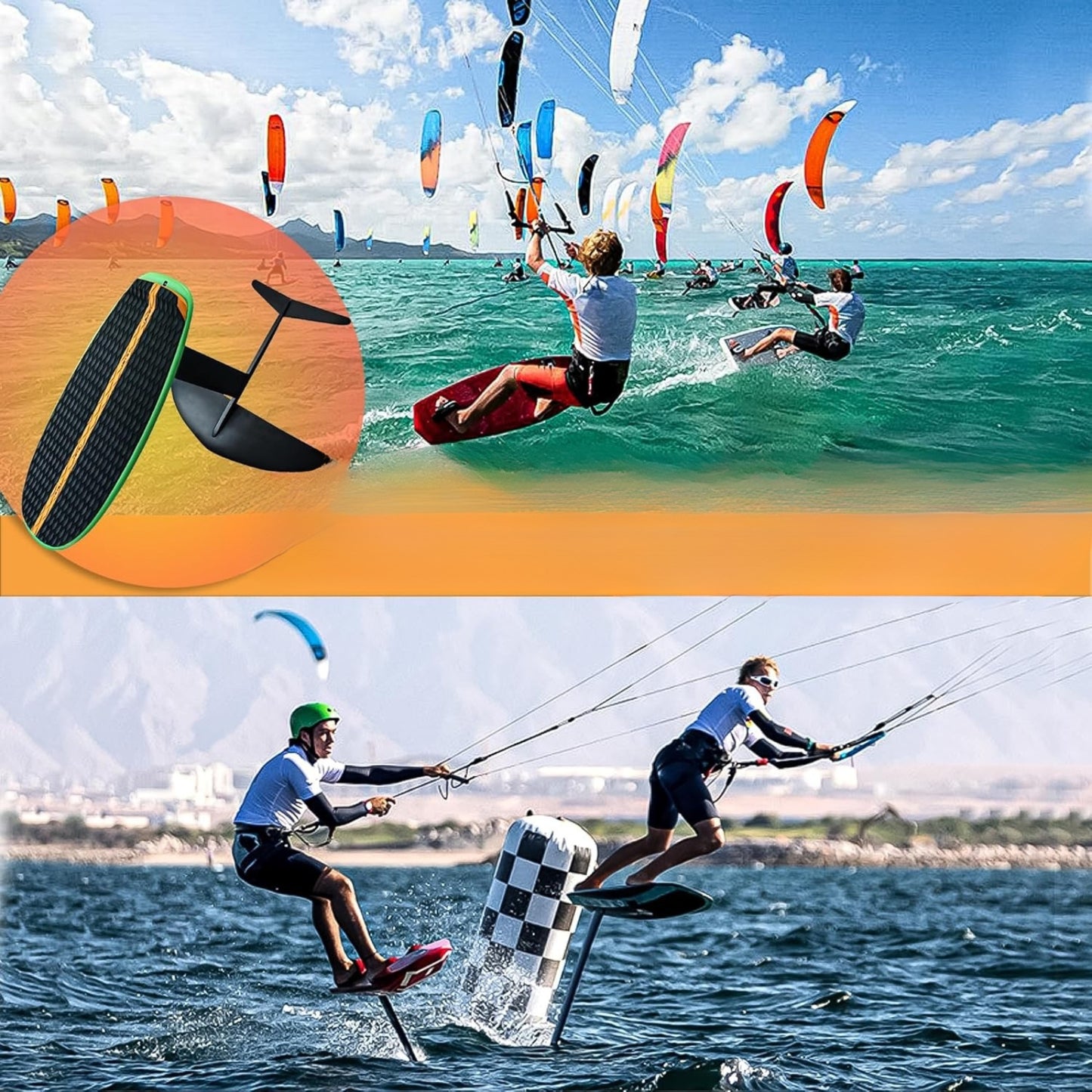 Carbon Fiber Hydrofoil Board | Motor-Free eFoil & Wing Foil | SUP/Surf/Kite Compatible | Ocean & Lake