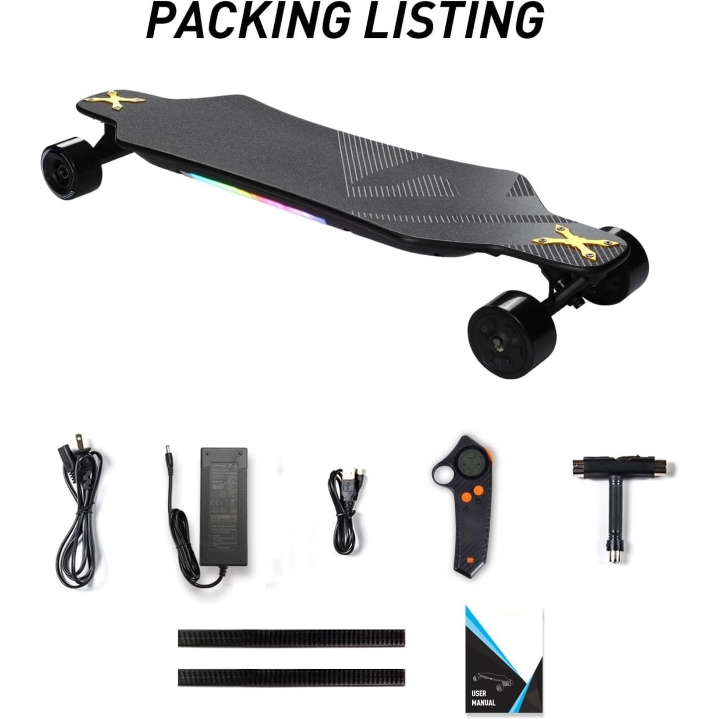 electric-skateboard-longboard-with-remote-900w-hub-motor-26-mph-speed-21-8-mile-range-330-lbs-load