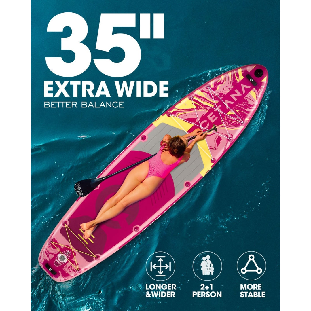 CETANA PinkBliss Inflatable SUP 11'6" All-Round Paddle Board with Accessorie 450lbs Capacity