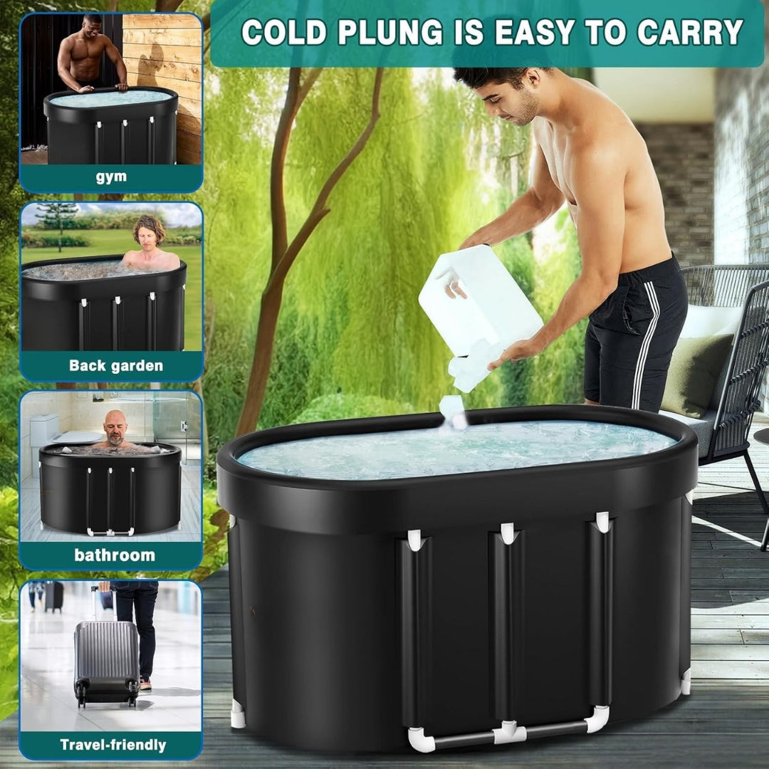 Ice Bath Tub 129 Gal – Portable Cold Plunge Tub, Foldable, Multi-Layered, with Storage Bag for Indoor & Outdoor Use