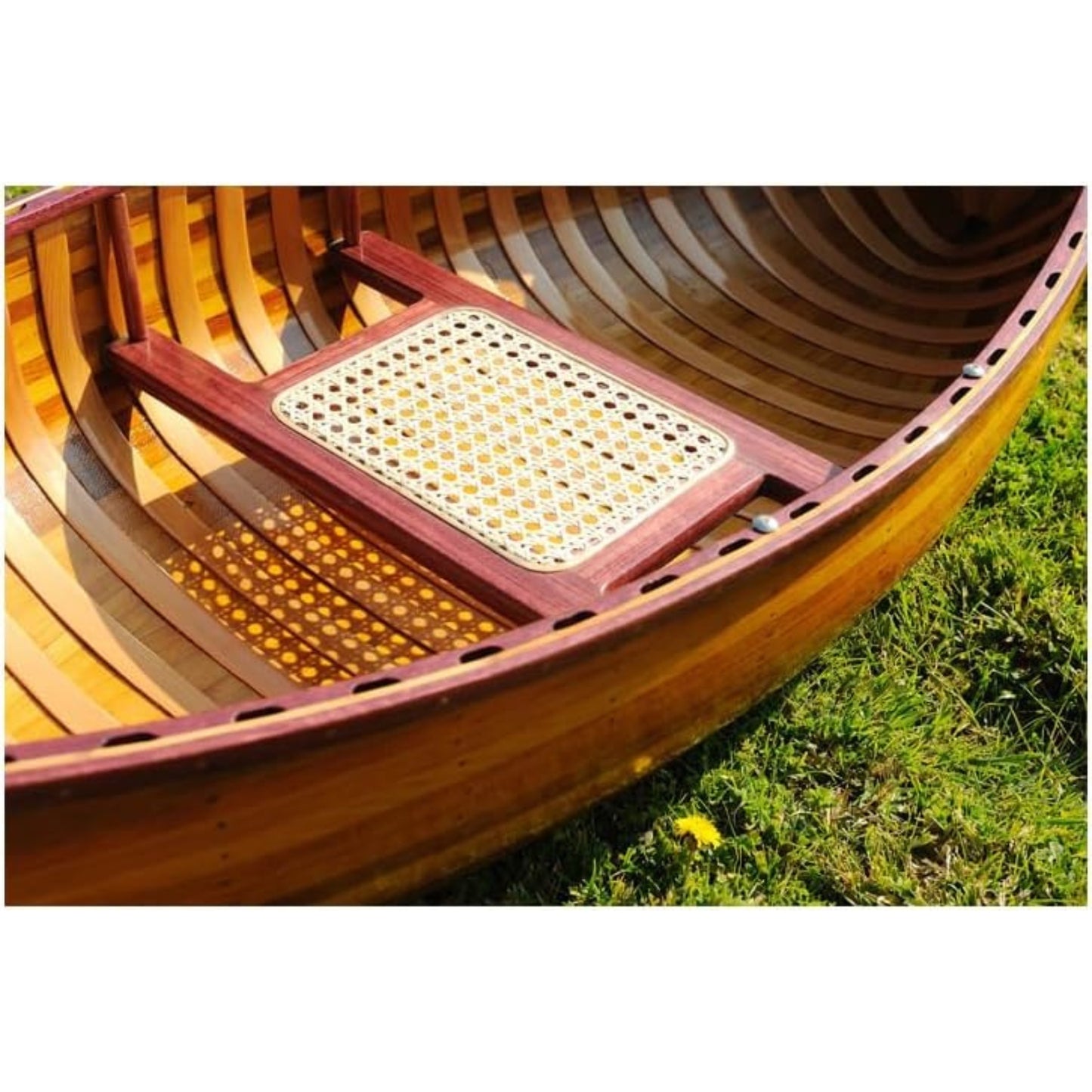 Global Greatness 6 ft Handcrafted Wooden Canoe with Ribs | Canadian Red Cedar, Fiberglass Encased