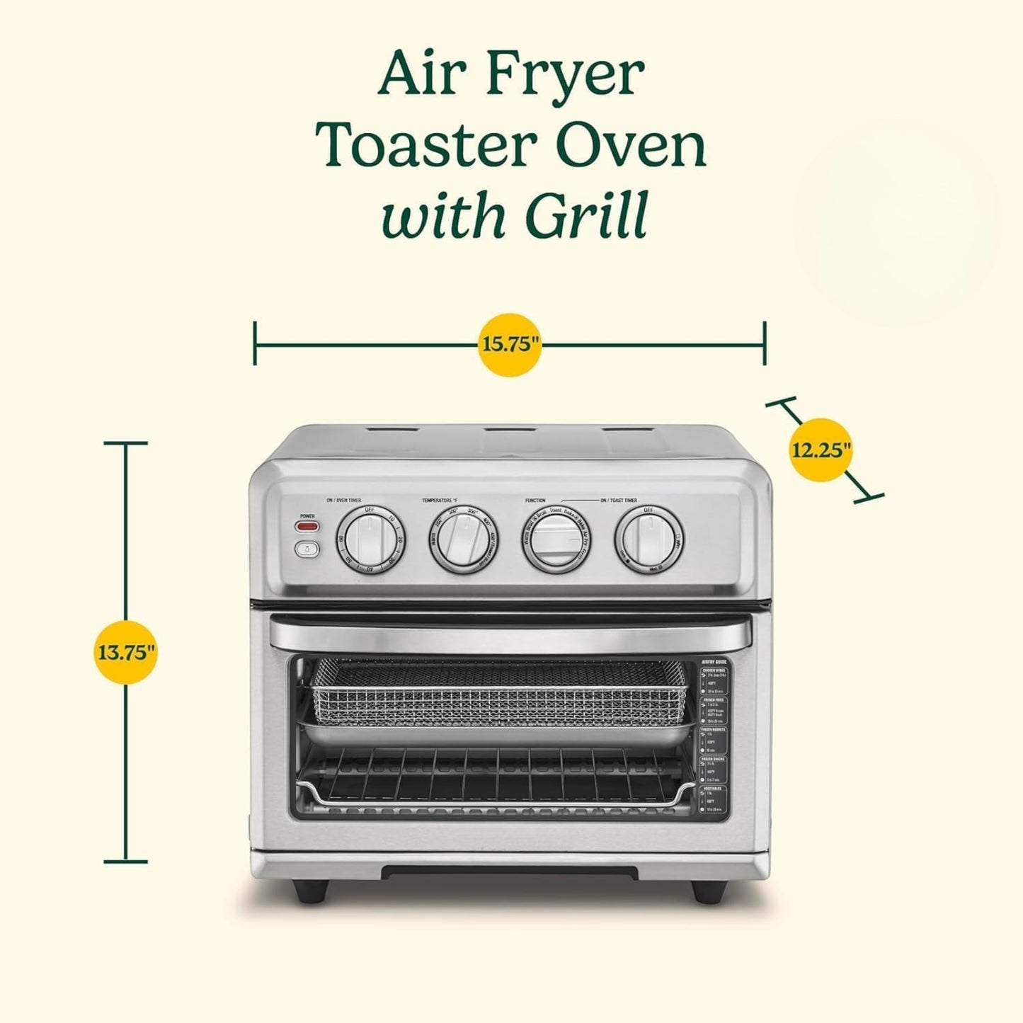 Air Fryer Toaster Oven with Grill, 1800W 8-in-1 Convection Oven, Bake, Broil & Warm TOA-70