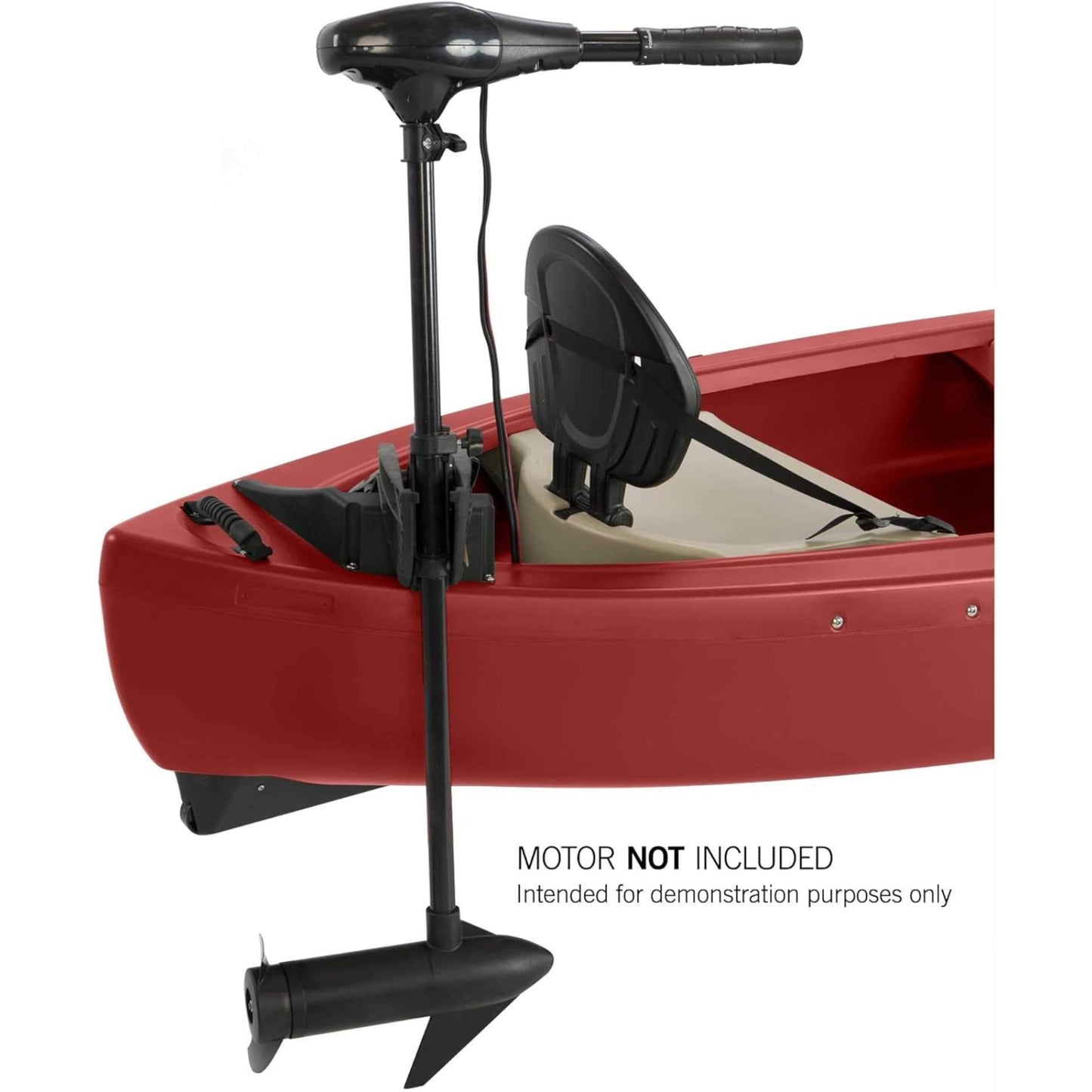 Kodiak 13' Red Canoe with 2 Paddles | 3 Seats, Skeg Wheel & Motor Mount | Durable HDPE Canoe