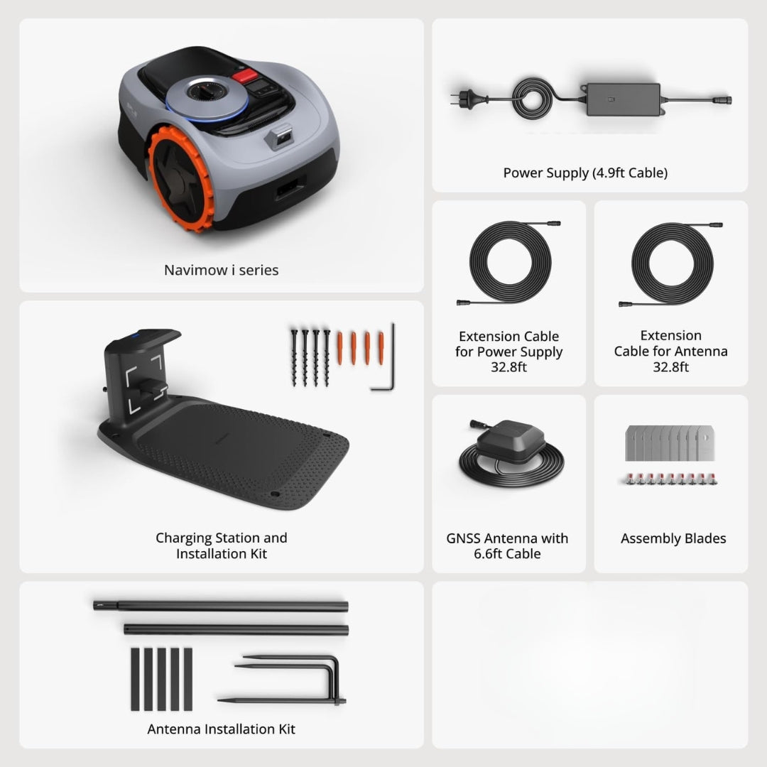 i105N Robot Lawn Mower 1/8 Acre | RTK+Vision Mapping, Wire-Free, Quiet, Smart APP Control