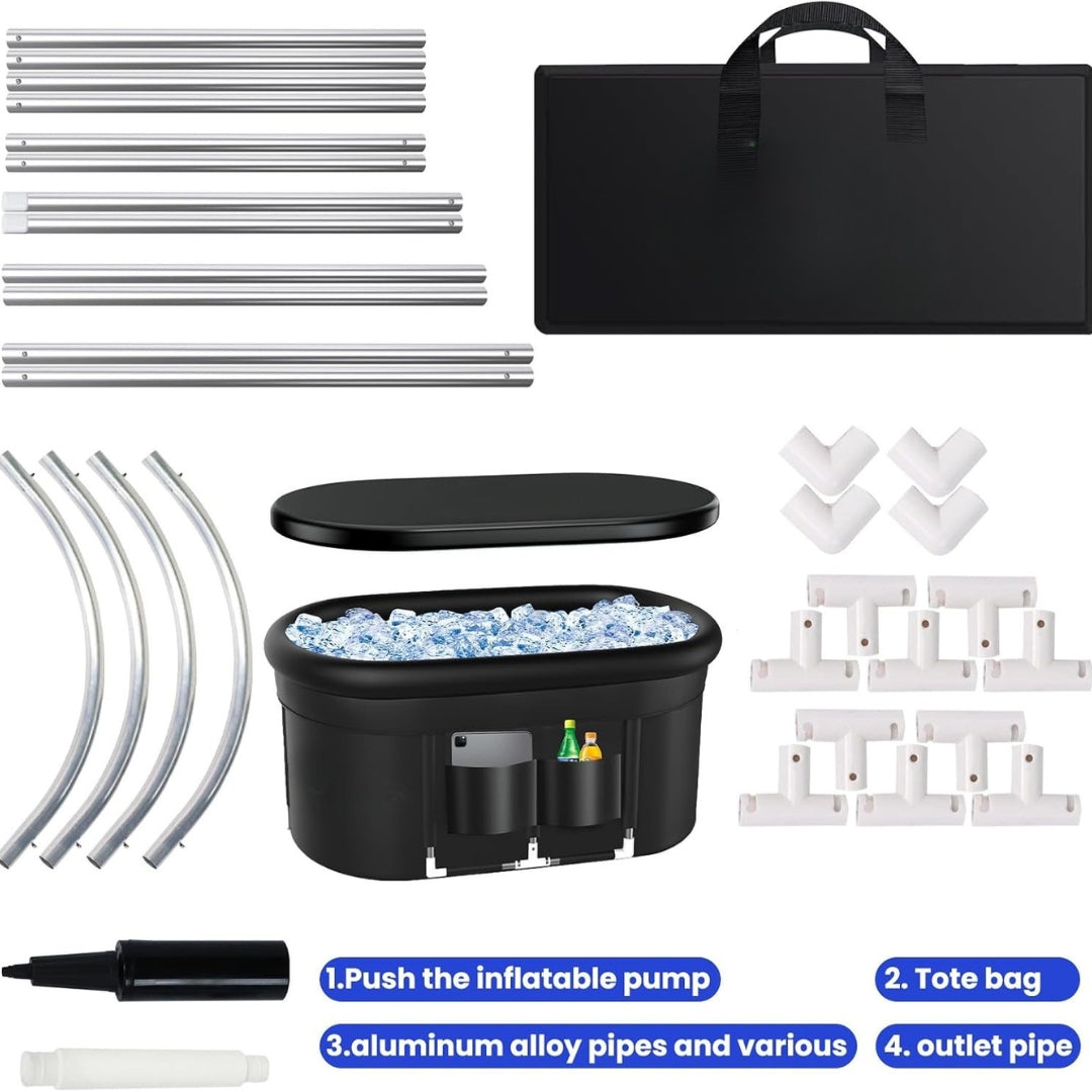 Ice Bath Tub for Adults XL 140 Gal Portable Cold Plunge Tub for Fitness, Athletes & Recovery Indoor & Outdoor Use