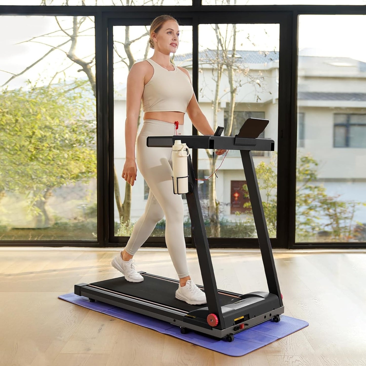 Foldable Treadmill for Home with Incline & Handles, 3.5HP Quiet Motor, 350 lbs Weight Capacity