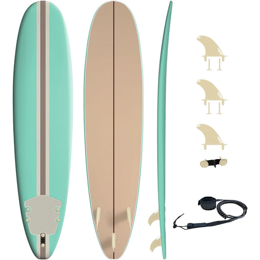 Fender x 8ft Surfboard | Foam Construction with Deck Graphic | Slick Bottom | Leash & Fins Included