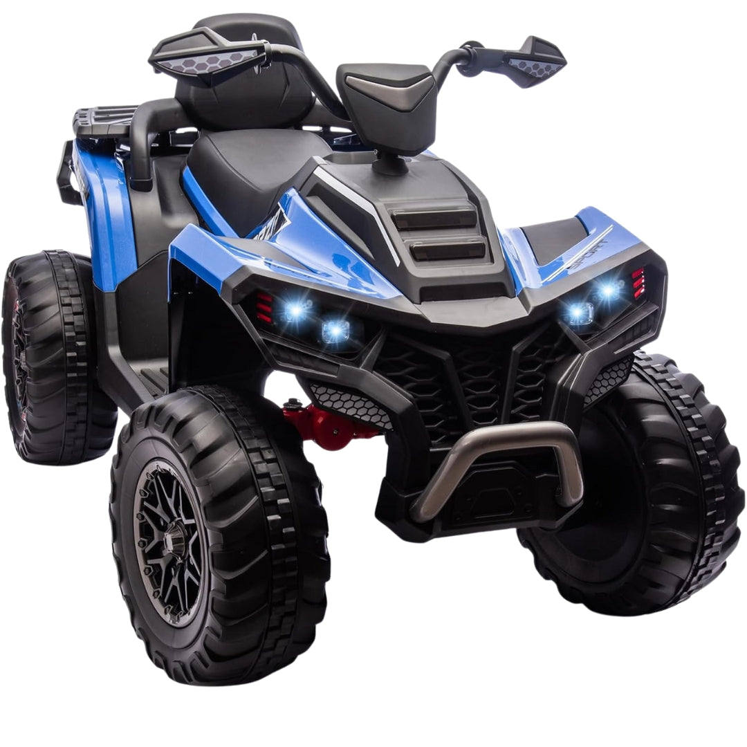 Kids ATV 4 Wheeler 24V Electric Ride On | 4WD, 2-Seater, 4x200W Motors, 6 MPH Speed | Blue Ride-On Toy