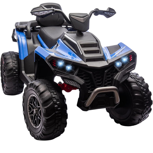 Kids ATV 4 Wheeler 24V Electric Ride On | 4WD, 2-Seater, 4x200W Motors, 6 MPH Speed | Blue Ride-On Toy