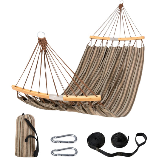Double Hammock with Curved Spreader Bar – Portable Outdoor Camping Hammock for 2, Max 450lbs