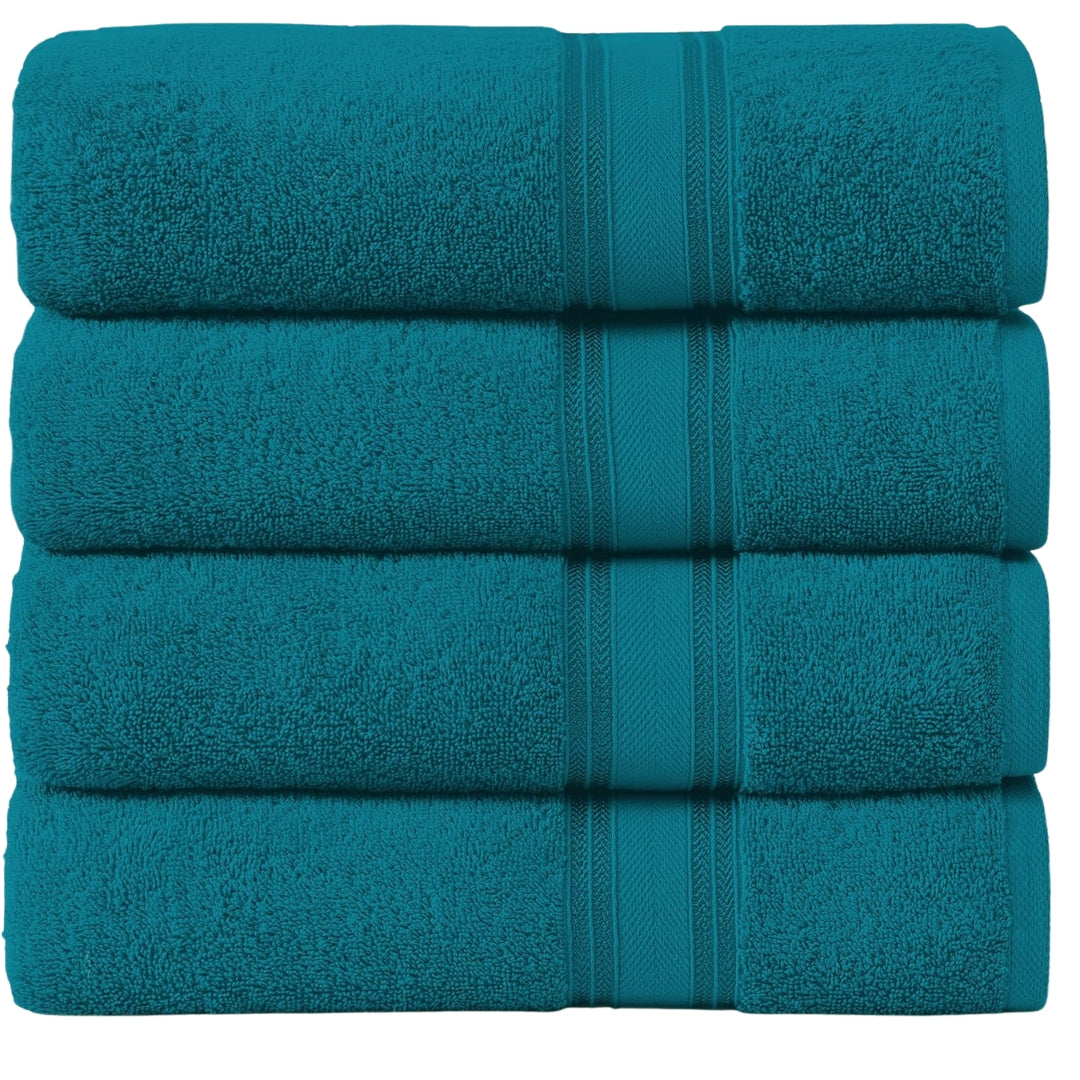100% Cotton 4 Pack Bath Towels Set (28"x54") – Zero Twist, Quick Dry, Soft & Absorbent Luxury Towels