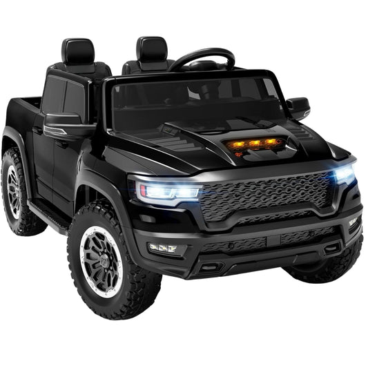 24V Ride On Truck for Big Kids | Licensed RAM 1500 RHO 2-Seater Electric Car w/Remote, Bluetooth & L