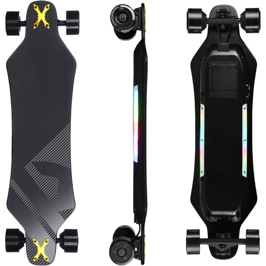 electric-skateboard-longboard-with-remote-900w-hub-motor-26-mph-speed-21-8-mile-range-330-lbs-load