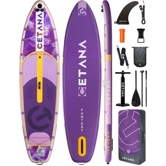 CETANA Fantasy Purple Inflatable Paddle Board 11'6'' SUP All-Round 450LBS Capacity Durable