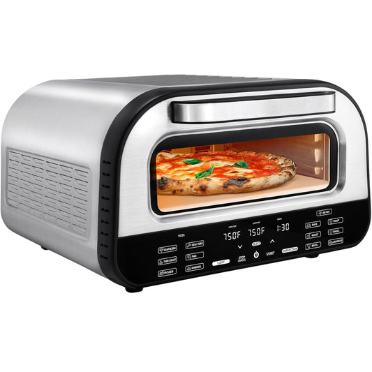 Indoor Pizza Oven Air Fryer Toaster 1800W – Countertop Multi-Cooker with Pizza Stone & 6 Presets