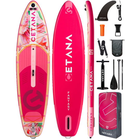 CETANA Fantasy Pink Inflatable SUP Board 11'6" | All Round Paddle Board with Accessories