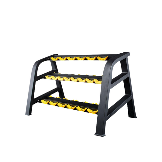 YM Equipment 3-Tier Dumbbell Rack Custom Size Steel Dumbbell Stand for Strength Training