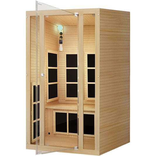 Joyous 2-Person Infrared Sauna with Low EMF, Light Therapy & Bluetooth – Indoor Luxury Spa