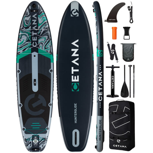 CETANA Hunterglide Grey Inflatable SUP Board 11'6" All Round Paddle Board with Accessories