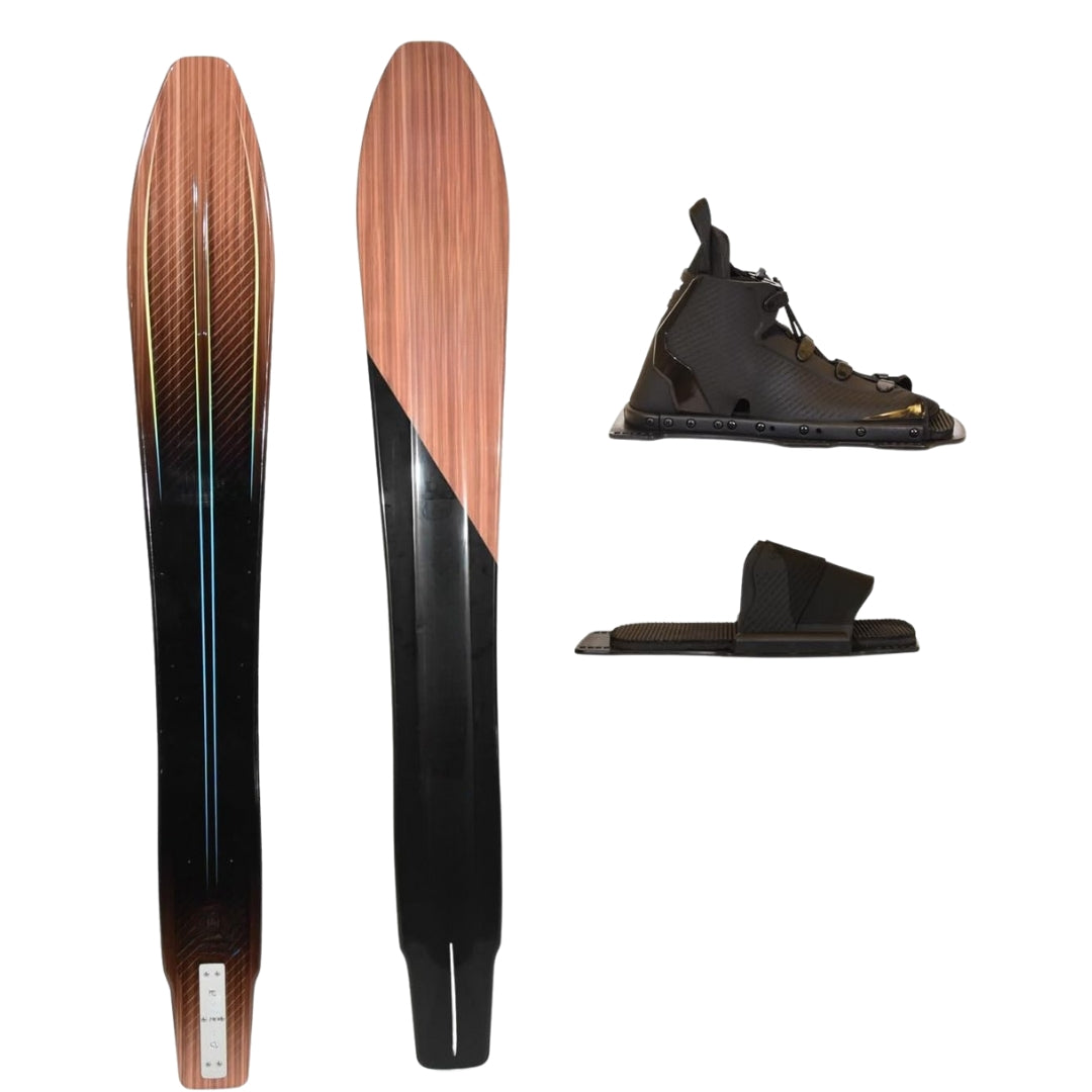 Waterski Swerve Lace-Adjustable Front Binding with Rear Toe Plate | Big Daddy 69" Adult Ski