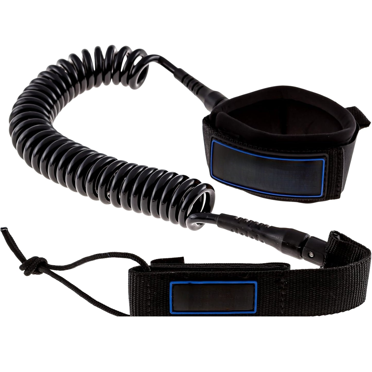 10ft Coiled SUP Paddleboard Leash – Durable Tangle-Free Surf Leash with Comfort Ankle Cuff