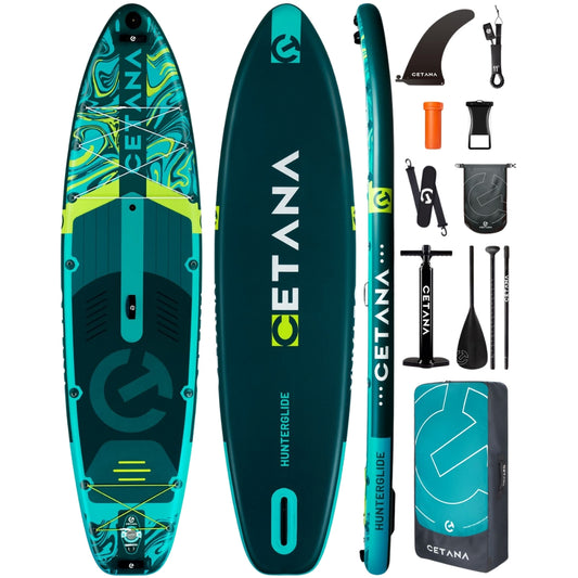 CETANA Hunterglide Green 11'6 Inflatable Paddle Board SUP Durable PVC, 450lbs Capacity
