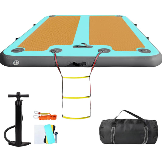 Inflatable Floating Dock 8ft/10ft – Non-Slip EVA Swim Platform, Water Mat Raft for Lake, Pool & Beach