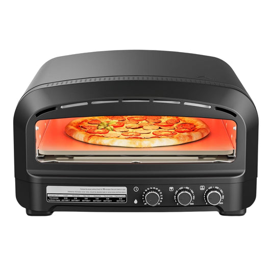 Pizza Oven Indoor 14" Electric Countertop Pizza Maker, 800°F, 6 Modes, Flip-Up Design, Home & Parties