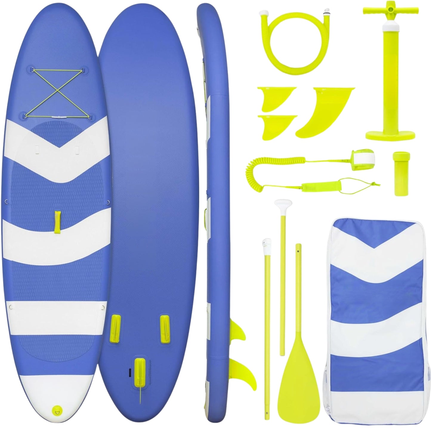 Inflatable Paddle Board for Adults 10’x33”x5.9” with Oar, Pump, Fins & Backpack – 286 lb Capacity